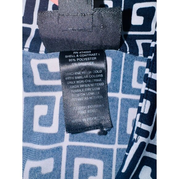 En Focus Studio 4 Navy White Geo Print Travel Office Siren Dress Slimming Spand - Picture 7 of 8